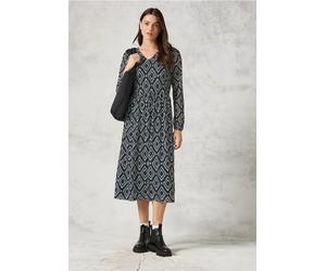Cecil Damen Bedrucktes Midi-Mesh-Kleid in Grau, Gr: XXL