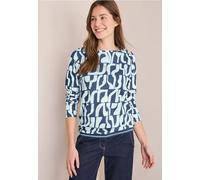 Cecil Damen Bedrucktes Rippstrukturshirt in Blau, Gr: XXL