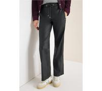 Cecil - Beschichtete Wide Leg Hose schwarz, S/32