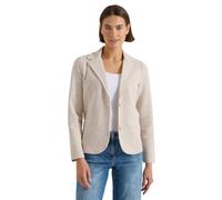 Kurzblazer CECIL, Damen, Gr. XXL (46), cashmere beige melange, Web, 88% Baumwolle, 10% Polyester, 2% Elasthan, unifarben, normal normal, V-Ausschnitt, abgesteppt, Blazer Kurzblazer, mit Struktur (3523