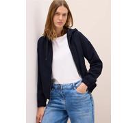 Blouson CECIL, Damen, Gr. S (38), urban dunkelblau, Stoff, Obermaterial: 92% Polyester, 8% Viskose; Futter: 100% Polyester, meliert, comfort fit normal, ohne Ausschnitt, Bündchen, Jacken, mit Kapuze (