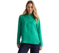 Cecil Bluse in Unifarbe Damen Langarm V-Ausschnitt Grün 88% Viskose 12% Nylon Größe L
