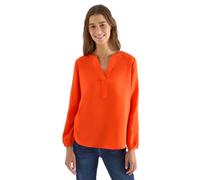 Langarmbluse CECIL, Damen, Gr. L (42), cherry tomato orange, Web, Obermaterial: 86% Viskose, 14% Nylon, unifarben, lässig geschnitten hüftbedeckend, V-Ausschnitt, elastischer Bund, Blusen, Splitneck u
