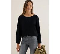 CECIL Damen 3411876 Bluse in Unifarbe, Black, Large