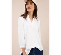 Hemdbluse CECIL, Damen, Gr. L (42), weiß, Stoff, 100% Viskose, unifarben, normal normal, V-Ausschnitt, Umschlagbund, Blusen, aus softer Viskose (11554455-L) weiß