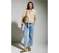 Langarmbluse CECIL, Damen, Gr. XXL (46), pumice beige, Web, Obermaterial: 55% Leinen, 45% Viskose, unifarben, casual, bequem hüftbedeckend, Rundhals, Langarm Aufschlag, Blusen, mit Knoten am Saum (873