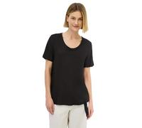 Shirtbluse CECIL, Damen, Gr. M (40), schwarz, Stoff, 100% Viskose, unifarben, normal normal, V-Ausschnitt, abgesteppt, Blusen, Elastiksaum mit Knotendetail (96916368-M) schwarz