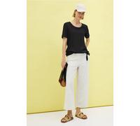 Shirtbluse CECIL, Damen, Gr. XXL (46), schwarz, Stoff, 100% Viskose, unifarben, normal normal, V-Ausschnitt, abgesteppt, Blusen, Elastiksaum mit Knotendetail (96916368-XXL) schwarz