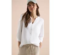 Cecil Damen Bluse mit Split Neck aus Leinenmix in Weiß, Gr: S