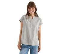 Bluse mit Split Neck in Seersuckerqualität