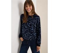 Langarmbluse CECIL, Damen, Gr. XXL (46), blau (urban dunkelblau), Stoff, 100% Viskose, animal-print, normal normal, Rundhals, elastischer Bund, Blusen, aus softer Viskose (77860368-XXL) urban dunkelbl