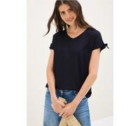 CECIL Damen 3412064 Blusenshirt in Unifarbe, urban Dark Blue, XX-Large