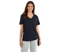 Kurzarmbluse CECIL, Damen, Gr. M (40), blau (universal blau), Stoff, 100% Viskose, unifarben, normal normal, V-Ausschnitt, abgesteppt, Blusen, in Unifarbe (78882619-M) universal blau