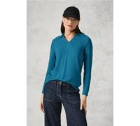 Cecil Damen Blusenshirt mit Materialmix in Blau, Gr: XXL