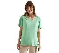 Kurzarmbluse CECIL, Damen, Gr. 3XL, juicy lime, Stoff, 100% Viskose, unifarben, klassisch normal, V-Ausschnitt, normaler Saum, Blusen, mit Knotendetail am Saum (21483736-XXXL) juicy lime