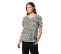Kurzarmbluse CECIL, Damen, Gr. XXL (46), grau (volcanic grau), Stoff, 100% Viskose, bedruckt, normal normal, V-Ausschnitt, Bündchen, Blusen, aus softer Viskose (10409437-XXL) volcanic grau