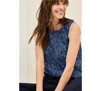 Cecil Damen Blusentop mit Minimal Print in Blau, Gr: XL