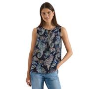 Blusentop CECIL, Damen, Gr. S (38), universal blau, Stoff, 100% Viskose, Paisley, normal normal, Rundhals, abgesteppt, Blusen Blusentop, aus softer Viskose (81023834-S) universal blau