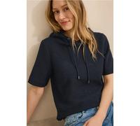 Cecil Damen Bouclé-Hoodie in Blau, Gr: XXL