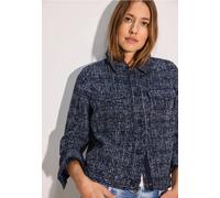 Cecil Damen Bouclé Jacke in Blau, Gr: XXL
