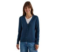 Cardigan CECIL, Damen, Gr. L (42), moonlight blau, Web, 60% Baumwolle, 40% Viskose, unifarben, comfort fit normal, V-Ausschnitt, Rippbündchen, Strickjacken, im soften Baumwoll-Mix (11719308-L) moonlig