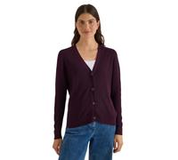 Cardigan CECIL, Damen, Gr. XXL (46), lila (eggplant rot), Web, 60% Baumwolle, 40% Viskose, unifarben, comfort fit normal, V-Ausschnitt, Rippbündchen, Strickjacken, im soften Baumwoll-Mix (63183956-XXL