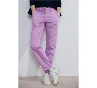 Cecil Damen Casual Fit Cargohose in Lila, Gr: 29