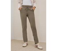 Stoffhose CECIL "Style Tracey", Damen, Gr. XXL (46), Länge 28, natural taupe, Jersey, Obermaterial: 61% Viskose, 32% Polyamid, 7% Elasthan. Futter: 100% Polyester, unifarben, casual, lang, Hosen, mit