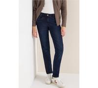 Comfort-fit-Jeans CECIL, Damen, Gr. 34, Länge 32, dunkelblau schwarz washed, Jeans, 67% Baumwolle, 31% Polyester, 2% Elasthan, unifarben, lang, Jeans, Middle Waist (88101833-34) dunkelblau schwarz was