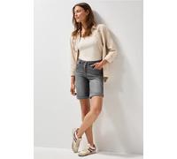 Cecil Damen Casual Fit Jeansshorts in Grau, Gr: 30