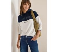 Cecil Damen Color Block Hoodie in Blau, Gr: XXL