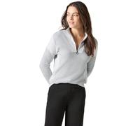 Stehkragenpullover CECIL, Damen, Gr. XXL (46), silber chalk grau melange, Web, 37% Baumwolle, 34% Polyacryl, 26% Polyester, 3% Elasthan, unifarben, casual, normal normal, hoch geschlossener Ausschnitt