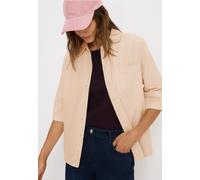 Shirtbluse CECIL, Damen, Gr. XS (36), beige (oat milk beige), Web, 100% Baumwolle, unifarben, normal normal, V-Ausschnitt, Bündchen, Blusen, aus reiner Baumwolle (25026409-XS) oat milk beige