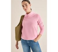 Langarmshirt CECIL, Damen, Gr. XS (36), blossom corduroy, Web, 78% Baumwolle, 18% Polyester, 4% Elasthan, unifarben, comfort fit normal, hoch geschlossener Ausschnitt, abgesteppt, Shirts, mit großem K