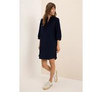 Midikleid CECIL, Damen, Gr. XS (36), US-Größen, blau (urban dunkelblau), Web, 100% Baumwolle, unifarben, normal knielang, V-Ausschnitt, Bündchen, Kleider, in Unifarbe (87865868-XS) urban dunkelblau