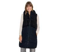Steppweste CECIL, Damen, Gr. L (42), schwarz navy blau, Web, Obermaterial: 100% Polyester; Obermaterial oberer Teil und Kapuze: 100% Baumwolle; Futter: 100% Polyester; Füllung: 100% Polyester, unifarb