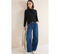 Cecil Damen Cosy Melange Langarmshirt in Schwarz, Gr: XS