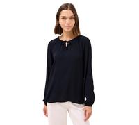 Cecil Damen Crepe-Bluse – Langarm, Rundhals, 100% Viskose – Blau Größe M