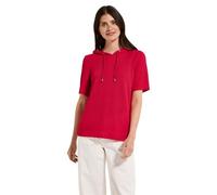 Cecil Kapuzenshirt Crepe Hoodie-Shirt Damen 60% Viskose/40% Polyester Unifarben Rot Gr. M