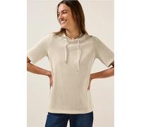 Cecil Damen Crepe Hoodie-Shirt in Beige, Gr: XS