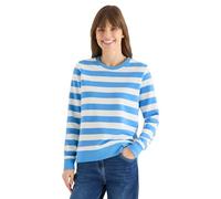 Cecil Sweatshirt Gestreift – Damen Rundhals, Comfort Fit, Blau XL (65% Baumwolle, 35% Polyester)