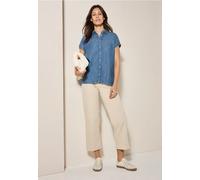 Cecil Damen Denim Bluse aus Lyocell in Blau, Gr: XXL