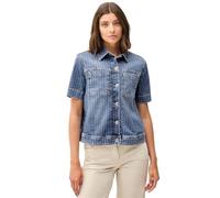 CECIL Damen B212721 Denim Overshirt mit Streifen, Mid Blue Used Wash, M
