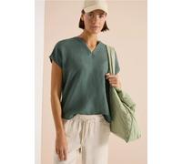 Cecil Damen Dropped Shoulder Bluse aus Leinenmix in Grün, Gr: XL