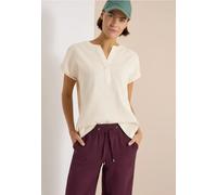 Cecil Damen Dropped Shoulder Bluse in Seersuckerqualität in Beige, Gr: 3XL