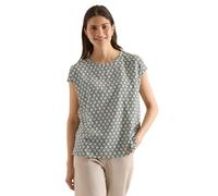 Kurzarmbluse CECIL, Damen, Gr. XXL (46), khaki, Stoff, 100% Viskose, gemustert, klassisch normal, Rundhals, abgesteppt, Blusen, mit grafischem Muster (14073867-XXL) khaki