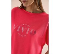 Cecil Damen Dropped Shoulder Shirt in Leinen-Optik in Rot, Gr: M
