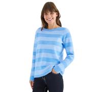 Rundhalspullover CECIL, Damen, Gr. L (42), fountain blau, Strick, Obermaterial: 85% Polyester, 15% Baumwolle, colorblocking, gestreift, lässig geschnitten hüftbedeckend, Rundhals, Pullover Rundhalspul