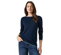Strickpullover CECIL, Damen, Gr. XXL (46), blau (turquoise melange), Web, 60% Baumwolle, 40% Viskose, unifarben, gerade normal, U-Boot-Ausschnitt, Bündchen, Pullover, mit U-Boot-Ausschnitt (77593757-X