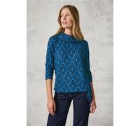 Cecil Damen Flauschiges Shirt mit Print in Blau, Gr: XXL